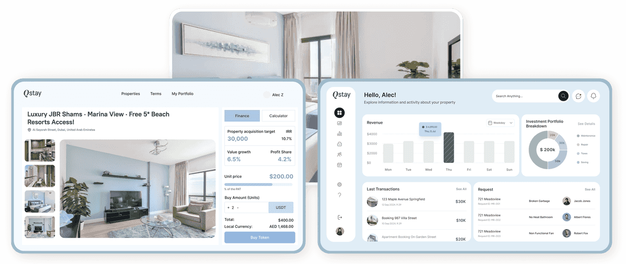 QSTAY Investment Platform Interface